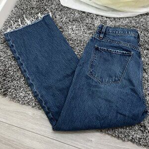 FRAME Le Jane Crop Raw Fray Jeans, Color: Caramia, Size: 28